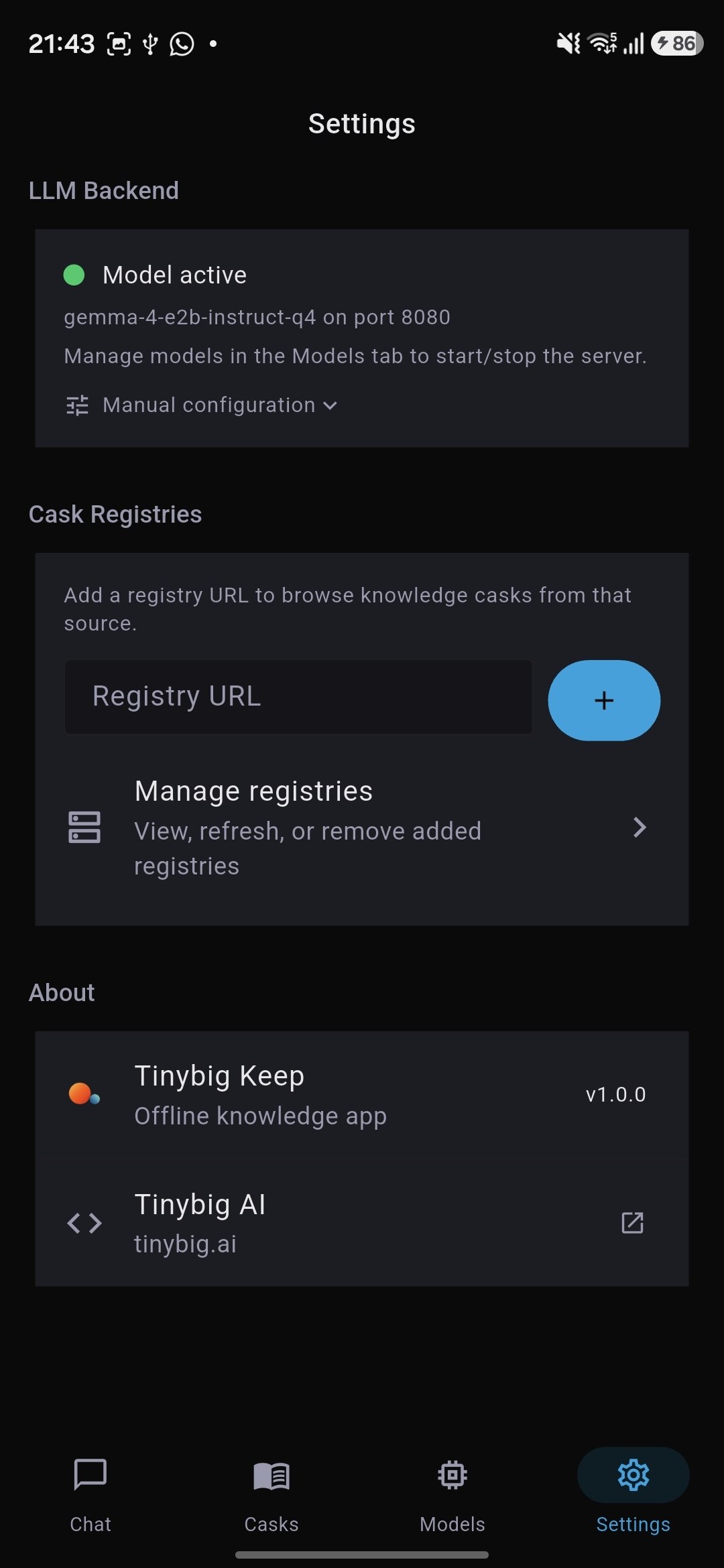 keep settings